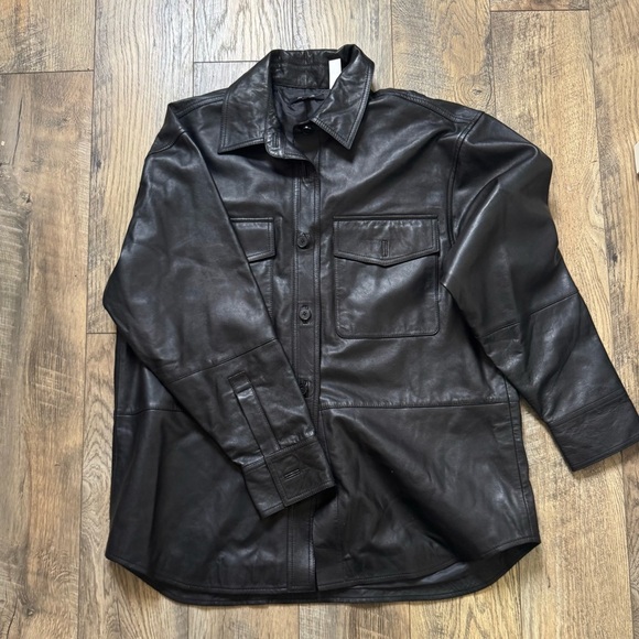 Madewell  Genuine Leather Shirt Jacket
Sz L   Retail 398$ NWT - Picture 6 of 6